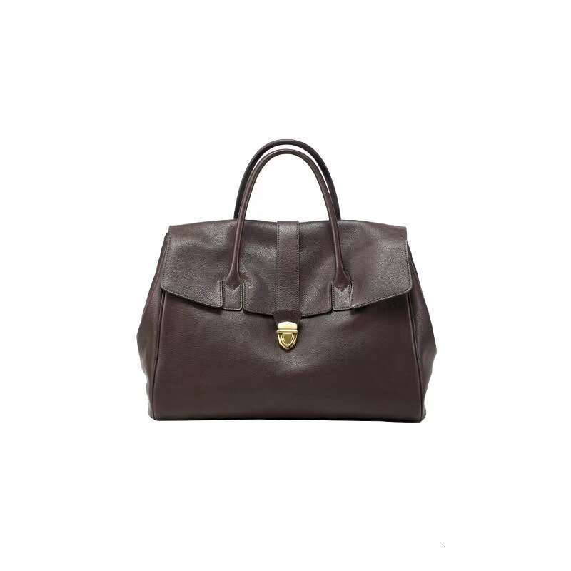 Tote Bag Tote Bag Qiu Zhen Handbag Original Vegetable Tanned Top Layer Cowhide Hand Held Briefcase Women S Genuine Leather Large Capacity Commuting Ba