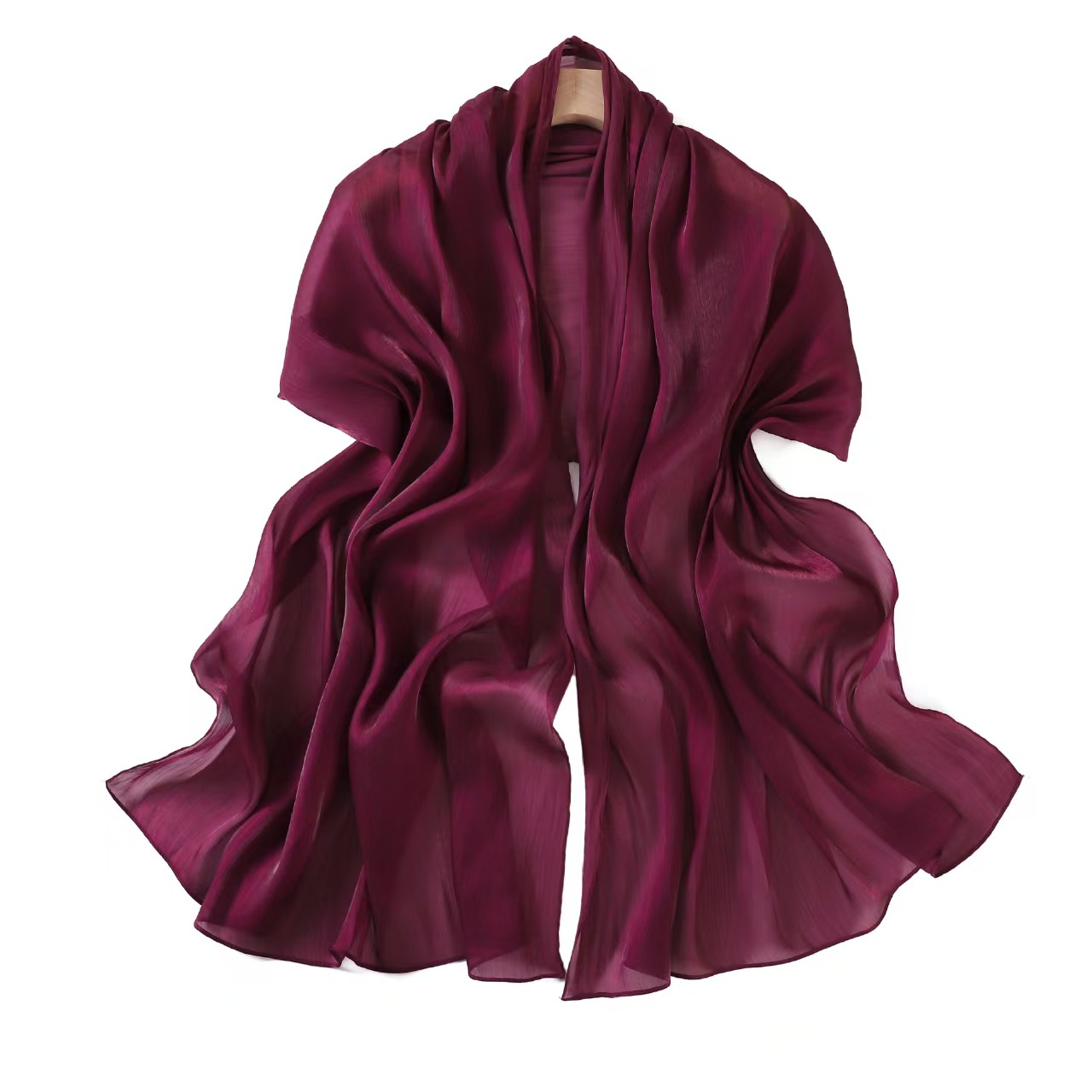 T766 wrinkled satin scarf flashing long scarf gauze headband beach towel shawl Hanfu accessories silk scarf