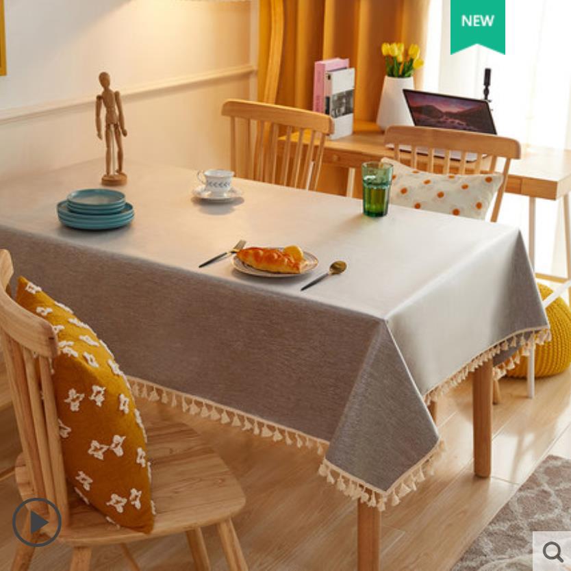 A675 solid color cotton and linen waterproof and oil-proof washable tablecloth fabric solid color household coffee table Ingni wholesale factory direc
