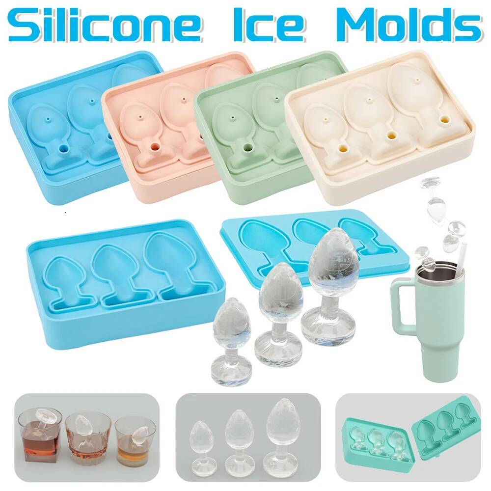Prank Tray Silicone Butt Plug Shaped Cube Molds Household Whiskey Tails Ice Maker Kitchen Gadget Accessories