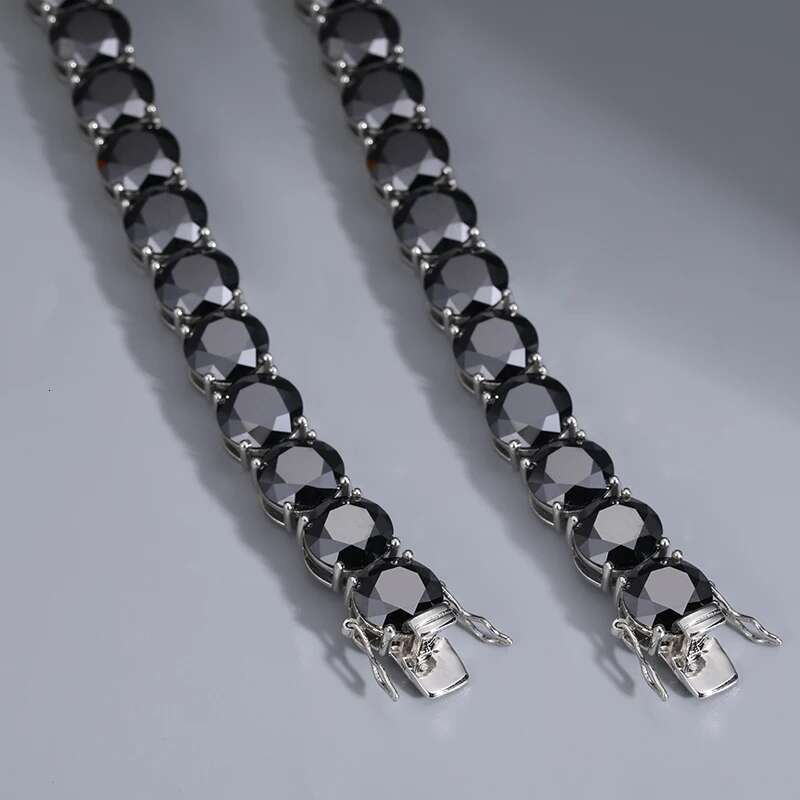 Unisex Fine Black Moissanite Tennis Bracelet For Men Women 925 Silver Bracelet GRA 100% VVS1 D Color Moissanite With Certificate