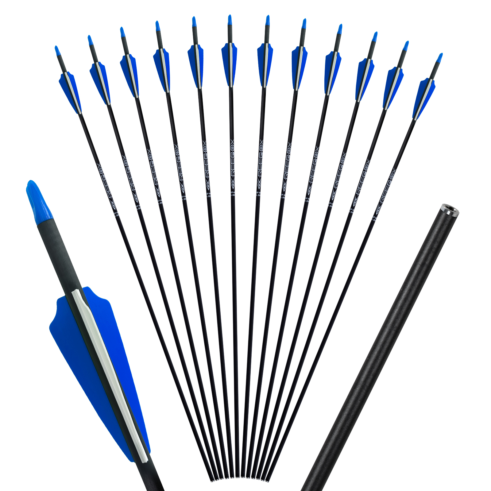 Without Arrowheads Archery Targeting Arrows 31inch Spine250-600 Training Arrows 6.2mm Carbon Hunting Arrows Practice Arrows for Recurve Bow & Compound