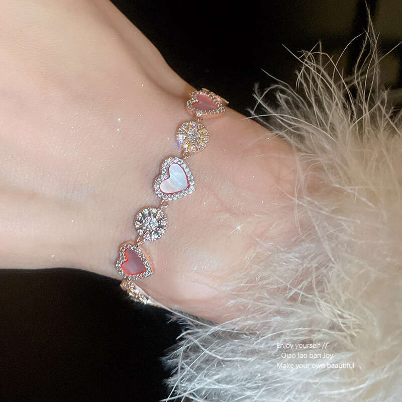 Zirconia Shell Love Sun Adjustable Bracelet Ins Sweet Girl Heart Hand Ring Light High End Handmade Women designer bracelet jewlery designer with gift 