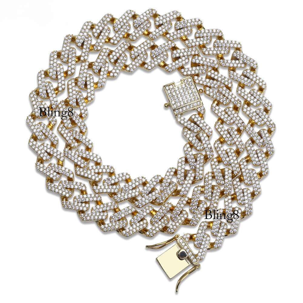 JINAO Hip Hop Jewelry Cuban Iced Out Bg Cubic Zircon Micro Pave k Chain Statement Necklace Two Clasp