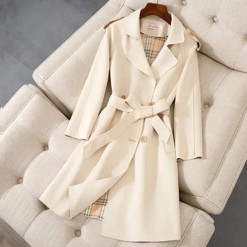 2024 Autumn/Winter Women's Clothing Trench Long Suede Jacket Korean Version Long-Sleeved Fashion Temperament Popular Trend Coat Designer