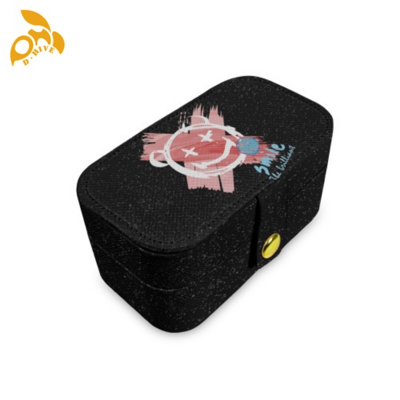 Free delivery. We offer free portable jewelry boxes in high-quality light beige, white and black custom-made by designers