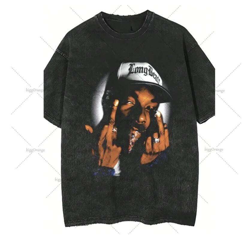 Hip-hop Streetwear Graphic Top Gothic Punk Haruku Retro Portrait Print Oversized T-shirt Men Y2K Casual Cotton Short Sleeves