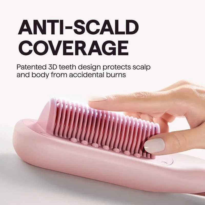 Wavytalk Steamline Pro Steam Hair Straightener Brush Hair Straightening Comb with Scrunchie and Glove W250521