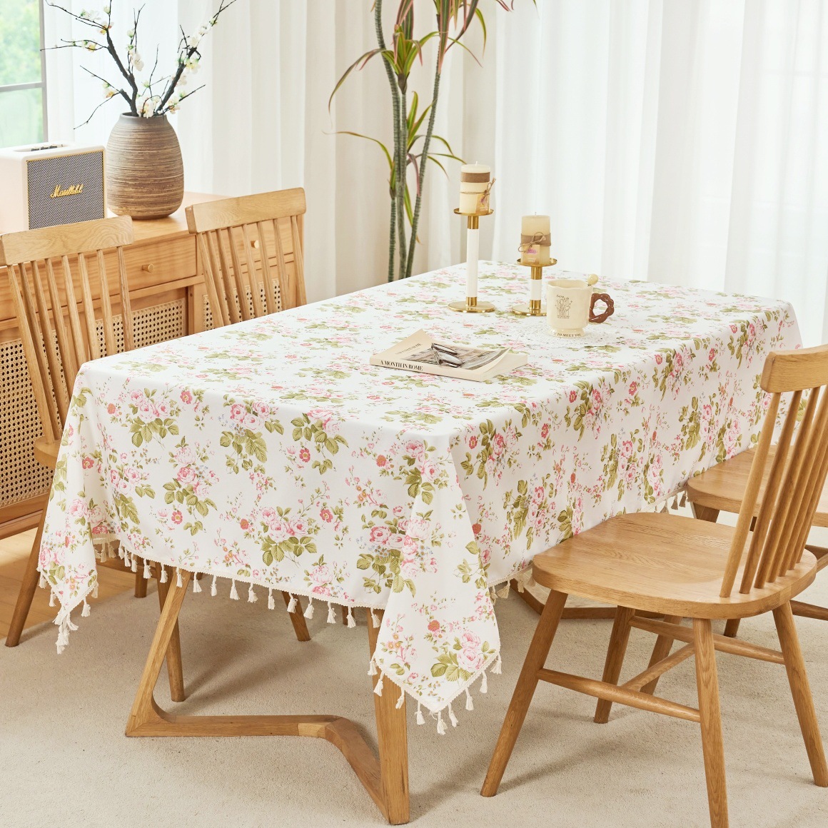 B384 Nordic tablecloth fabric imitation digital waterproof and oil-proof washable rectangular coffee table table mat tablecloth desk net red