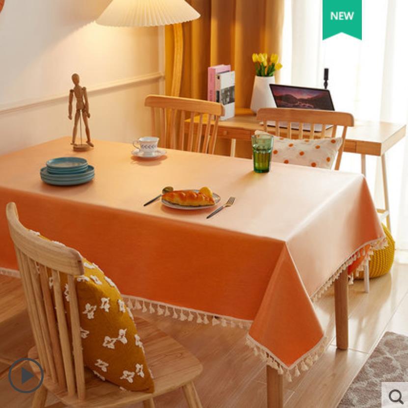 A675 solid color cotton and linen waterproof and oil-proof washable tablecloth fabric solid color household coffee table Ingni wholesale factory direc