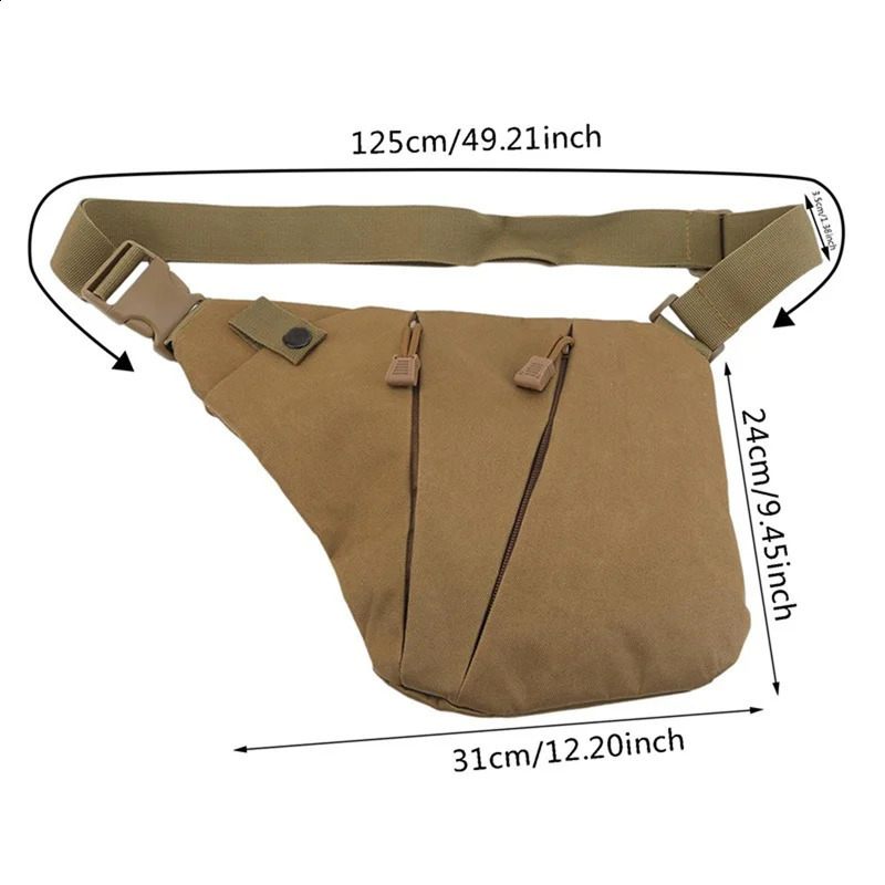 Multifunctional Tactical Concealed Gun Storage Bag Mens Shoulder Chest Bag Pistol Hunting Holster Travel Business Fino Bags 250516