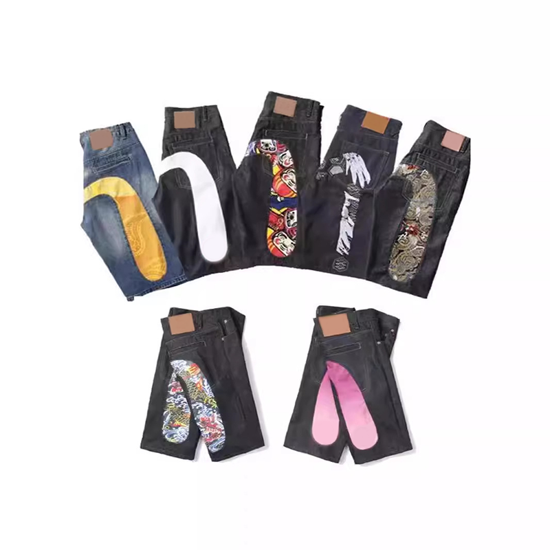 Designer Men's Shorts Men's Trendy Hip-hop Summer Shorts Printed Personality Loose Casual Denim Shorts Jeans Short Pants