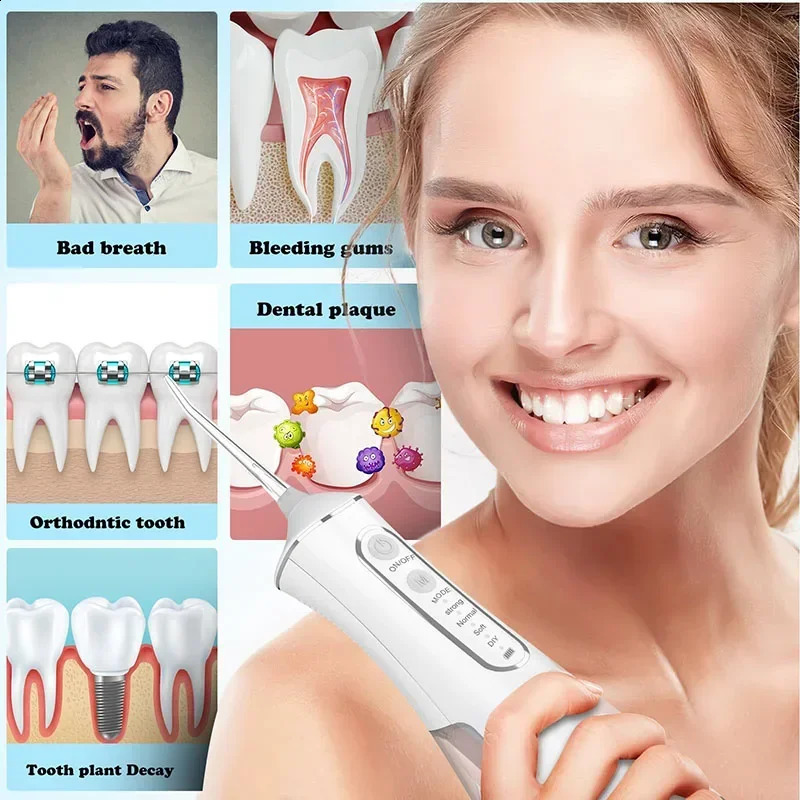 Dental Oral Irrigator Flosser Removal Cleaning Wireless Brush Ipx7 Store Water Floss Irigator Waterpick For Tooth Mouth Floss 250520