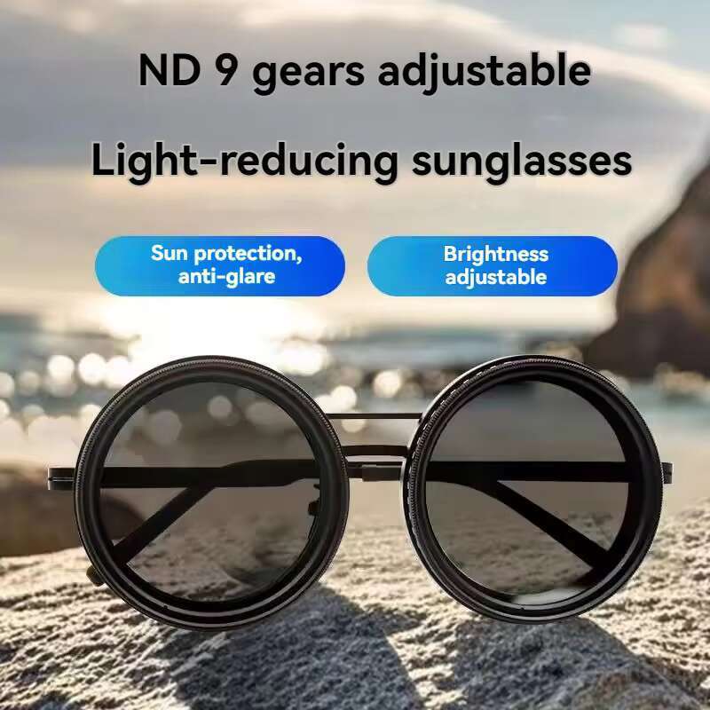 DHCollections Rounded Dimming Polarized Men ND Filter Adjustable Tint Sunglasses 2025