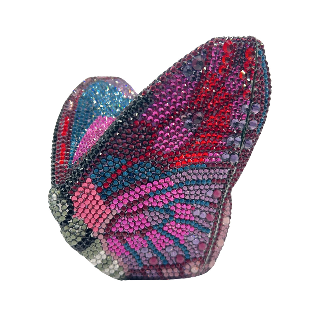 Women Butterfly Diamond Christmas Gift Clutch Purse Luxury Metal Evening Bag Dinner Party Handbag and Purses Bridal Crystals Bag
