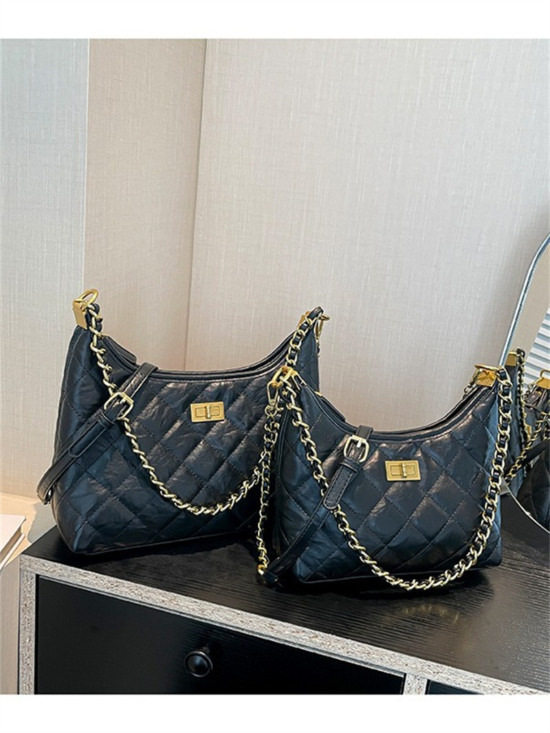 Designer Bag Free Shipping 2025 New Fashion Commuter Premium Texture Diamond Grid Chain Underarm Shoulder Bag for women
