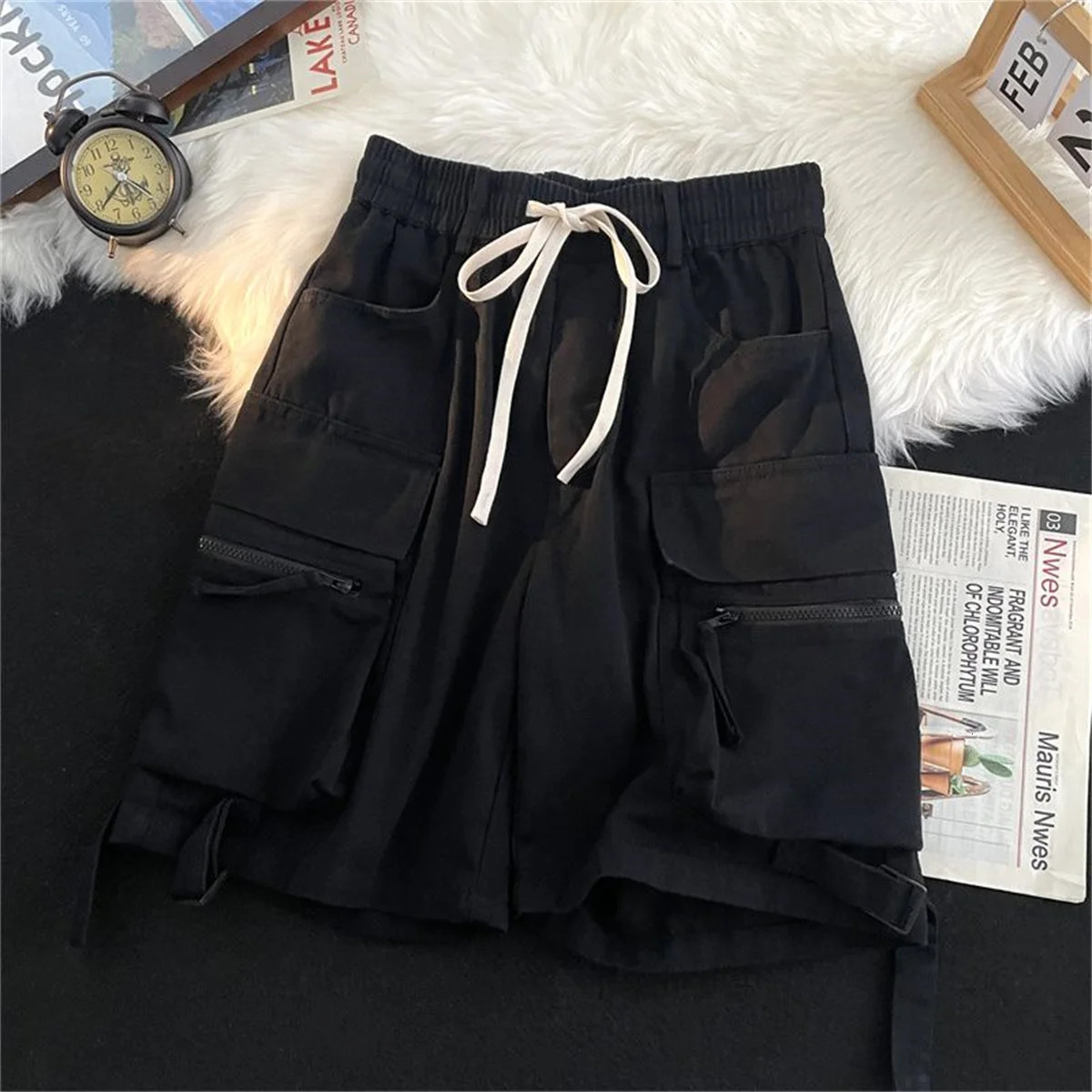 Summer Gym Quick-drying Shorts Casual Fitness Streetwear Mens Jogging Short Pants Men Multi-pocket Sport Casual Hip Cargo Short 250519