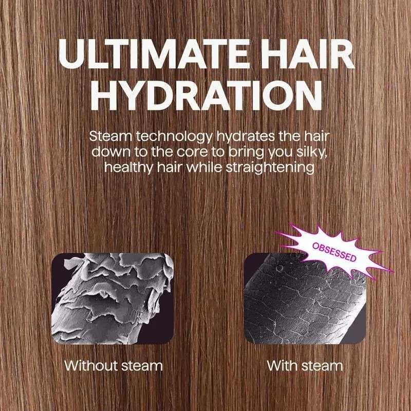 Wavytalk Steamline Pro Steam Hair Straightener Brush Hair Straightening Comb with Scrunchie and Glove W250521