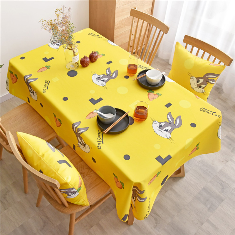 A712 tablecloth Nordic ins style oil-proof and waterproof tablecloth washable rectangular small fresh coffee table round table tablecloth