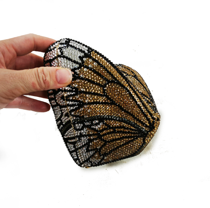 Women Butterfly Diamond Christmas Gift Clutch Purse Luxury Metal Evening Bag Dinner Party Handbag and Purses Bridal Crystals Bag