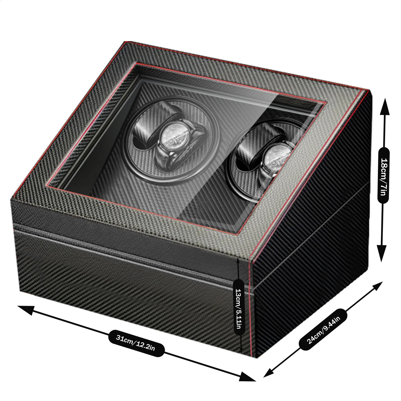 Mechanical Watch Winder NonMagnetic Box 4 Display Compartments 6 Storage Slots Quiet Motor 250515