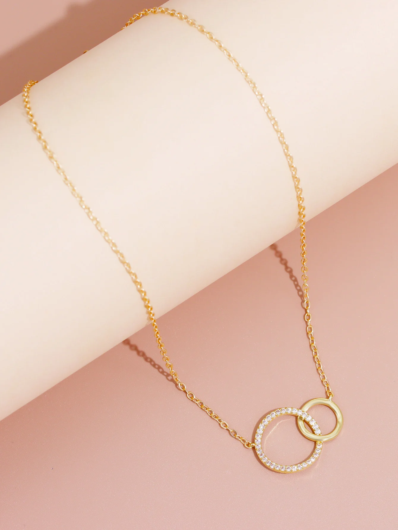 Women's Fashionable Skinny Chain with Silver Plated Circles - Chic Minimalistic Design Necklace