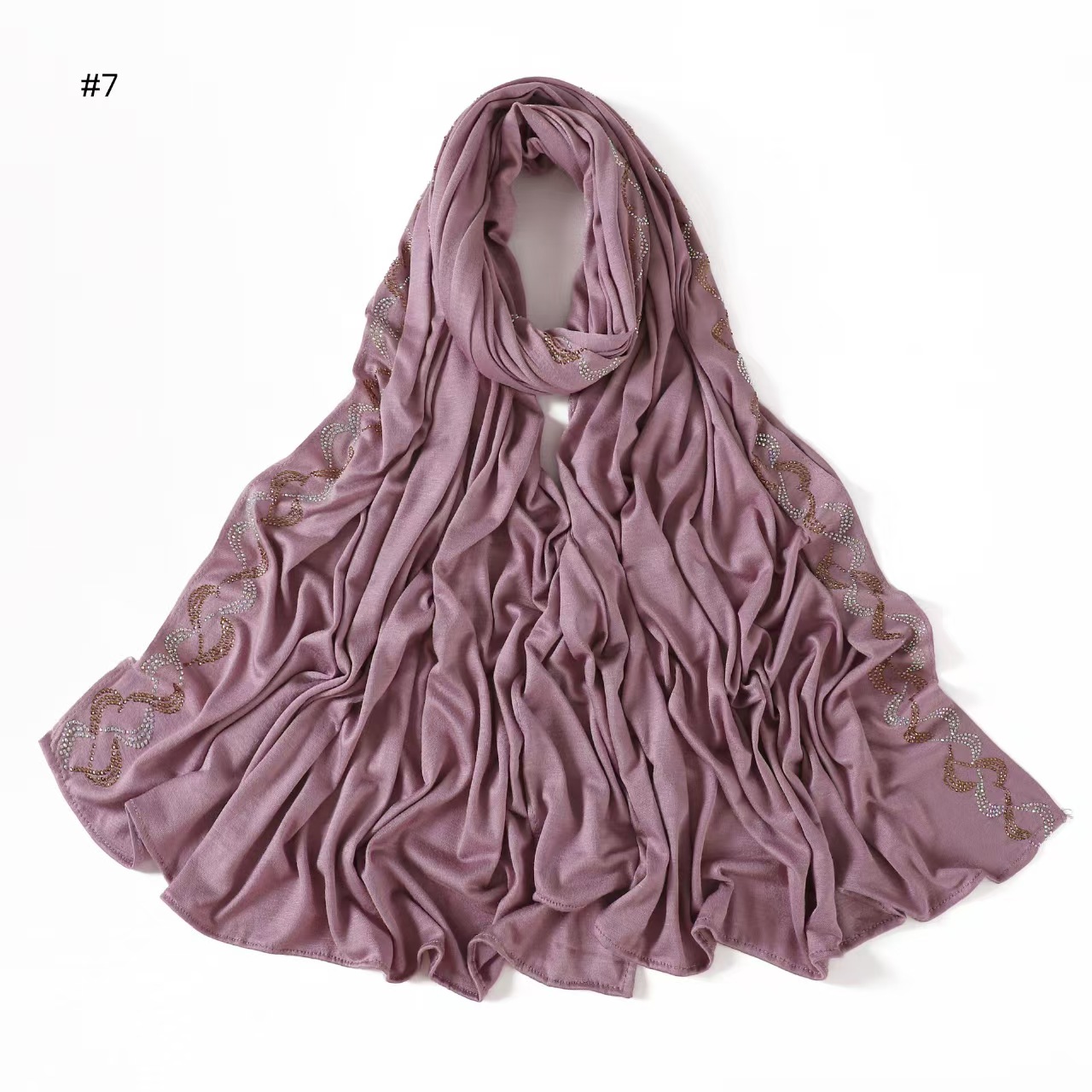 T765 cotton two-color wave hot diamond sweat cloth long scarf modal shawl scarf headscarf