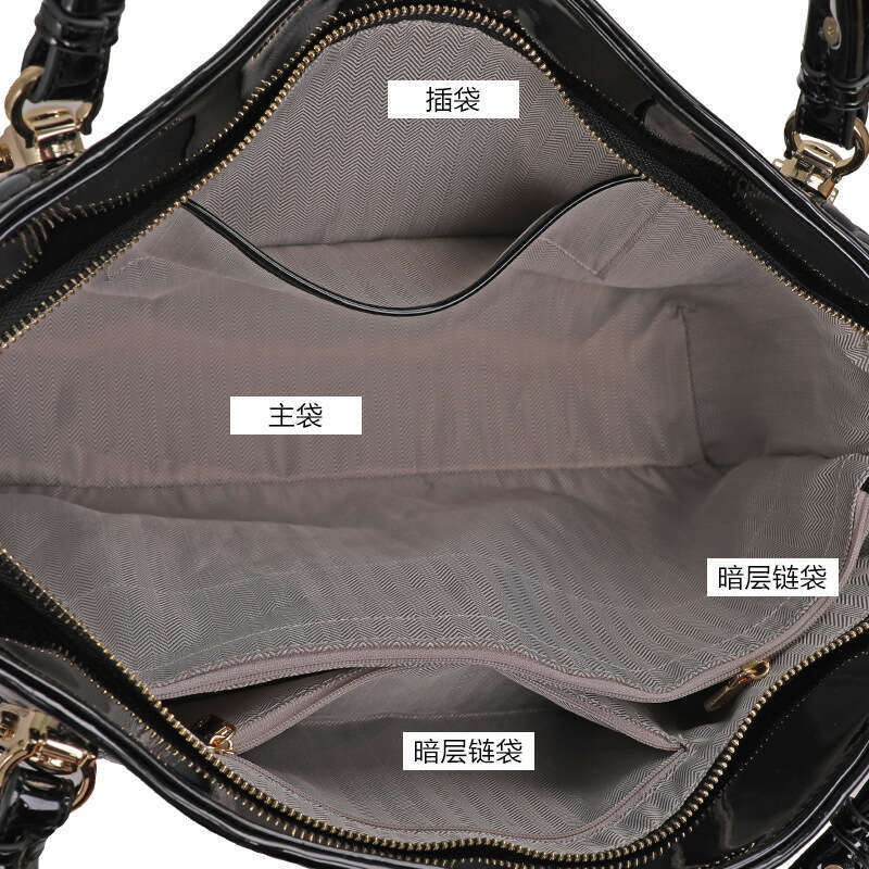 Tote Bag Qiandian Crocodile Pattern Genuine Women Bag Casual Handbag Fashionable And Exquisite Lacquer Leather Large Capacity Single Shoulder Diagonal