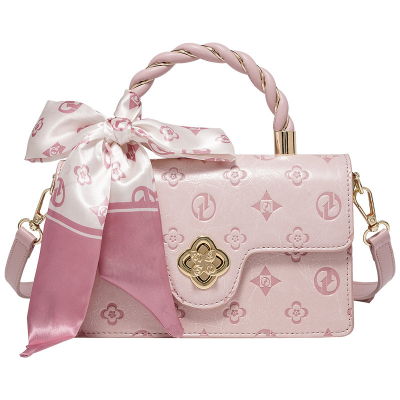 2025 Outdoor Style Free Delivery Designer HENGJINGYX Camellia Premium Handbag New Printed Cross Side Small Square Bag Comes With Silk Scarf