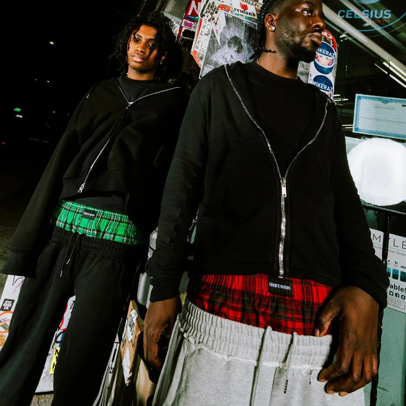 Y2K Casual Sweatpants Double Waist Checkered Camouflage Striped Side Splicing Wide Leg Pants American Style Trendy Streetwear 250513