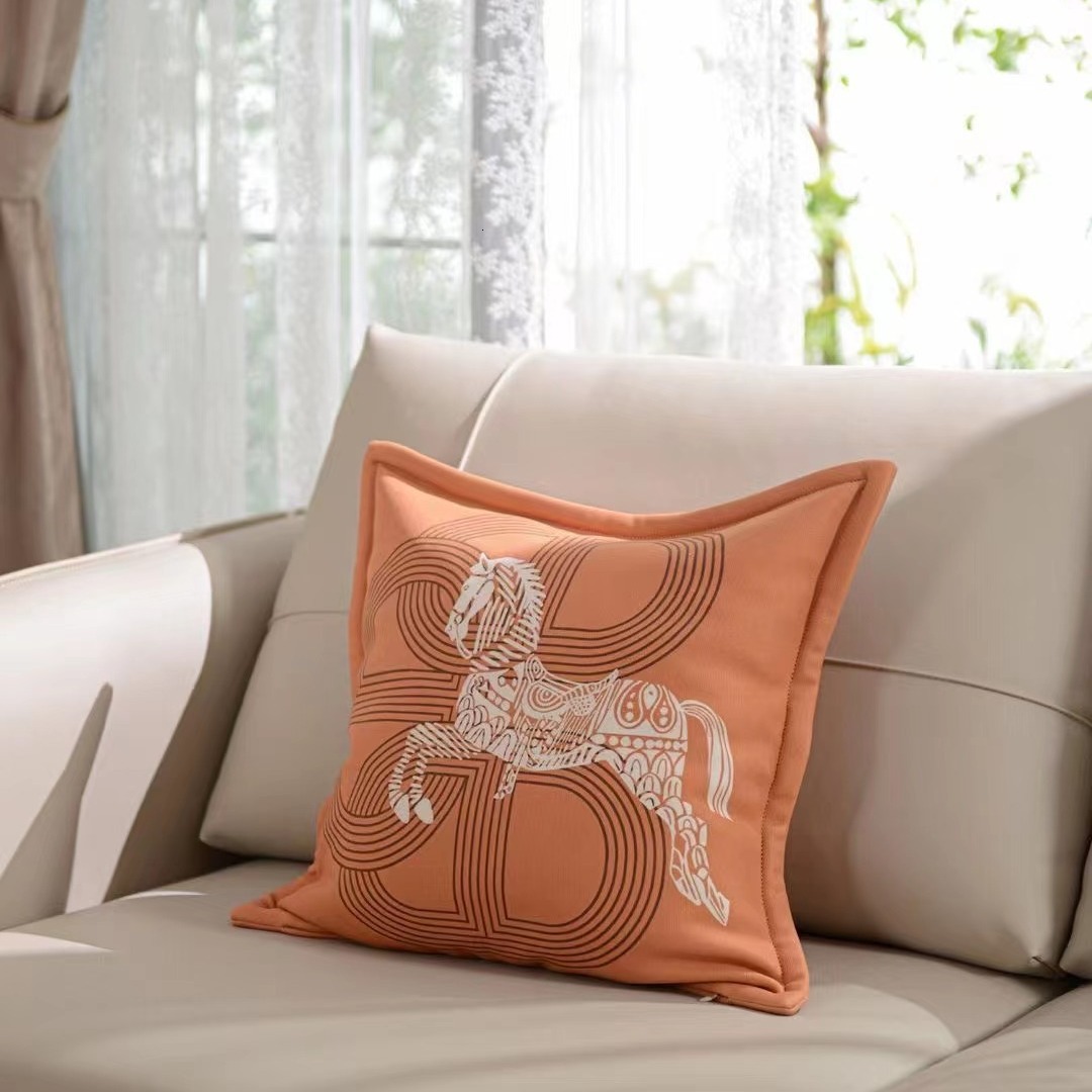 American soft and delicate breathable warm cotton cashmere printed throw pillowcase cushion cover sofa bedroom cushion case model room furnishings