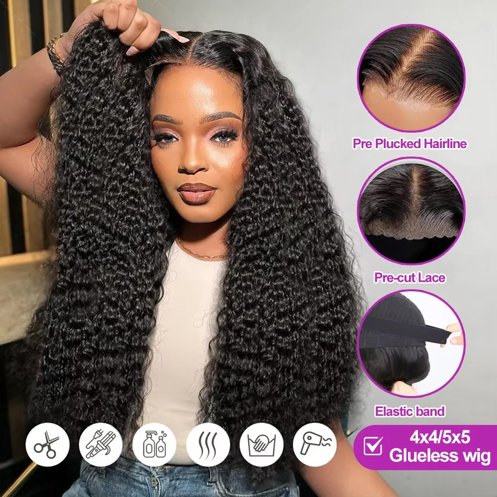 Loose Wave 300 Density 13x6 Lace Front Human Hair Wigs 36 Inch Brazilian Water Deep Wave Wigs For Women 13x4 HD synthetic Lace Curly Wigs