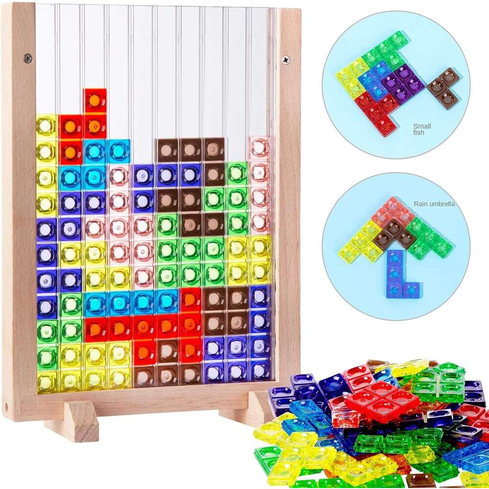 DHGadgets Russian Blocks Puzzle,3D Transparent Brain Teaser Toys, 3D Puzzles, Montessori Toys for 3 4 5 6 7 8 9 10 Year Old Boys Girls Kids
