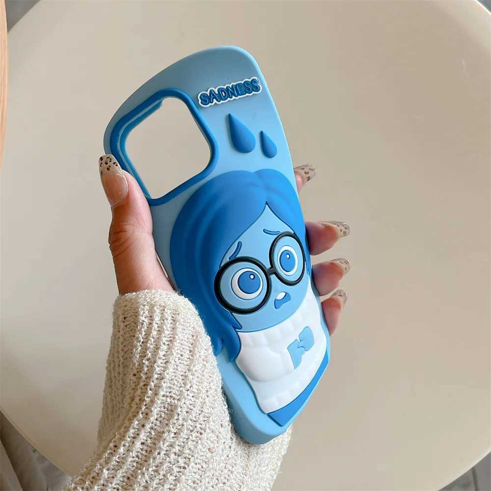 3D Cartoon Inside Out Sadness Anger Envy Silicone Phone Case For iPhone 15 14 Plus 16 13 12 Pro Max 11 Soft Back Cover Y2k Z250521