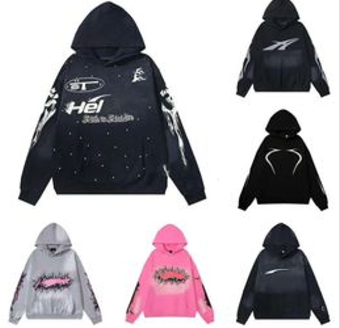 Designer Black Hoodies Y2k Graphic Hoodie Luxury Heavy Cotton Long Slve Hip Hop Sweater for Men and Women T250624