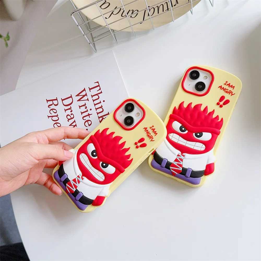 3D Cartoon Inside Out Sadness Anger Envy Silicone Phone Case For iPhone 15 14 Plus 16 13 12 Pro Max 11 Soft Back Cover Y2k Z250521