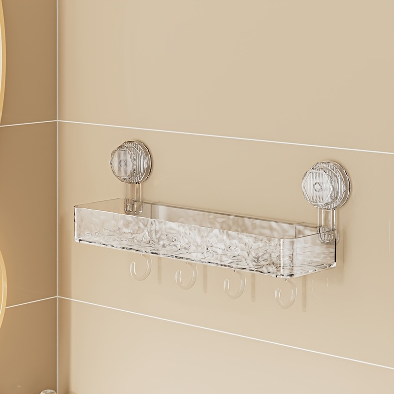 Water ripple suction cup shelf bathroom wall-mounted no-hole bathroom sink sink supplies storage shelf