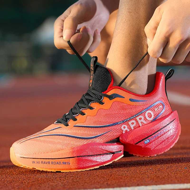 Mens Full Carbon Plate Running Shoes Women Lightweight Breathable Mesh Marathon Training Gym Workouts Anti Slip Men Sneakers W250521