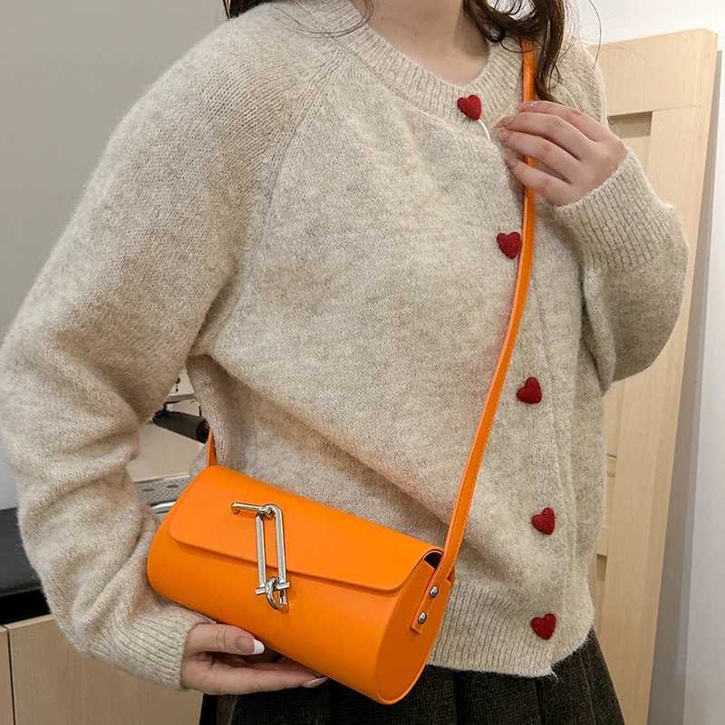 Green Orange Bag For Women Fashion Shoulder Bag Solid Pu Leather Handbag Designer Saddle Crossbody Bag Small Handbag BrandW250521