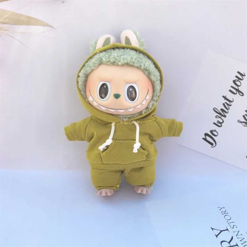 15cm/17cm Labubu Doll Clothes Sitting Party 1st 2nd Generation Outfit White Black Pink Yellow Blue Green Hoodie DIY Gifts W250521
