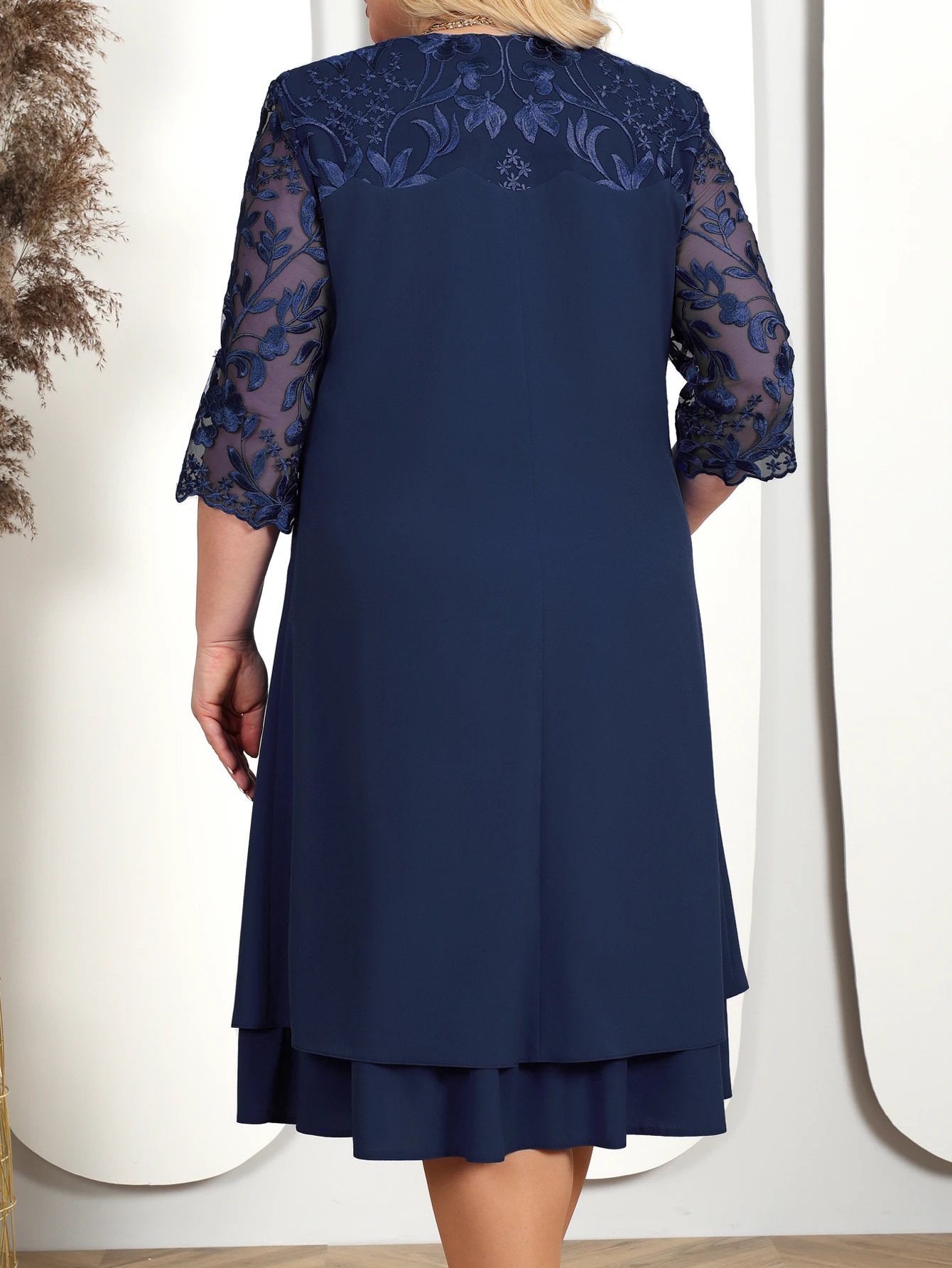 Plus Size Summer Dress Woman Fashion Embroidery Patchwork Elegant Wedding Party Curvy Dresses 250520