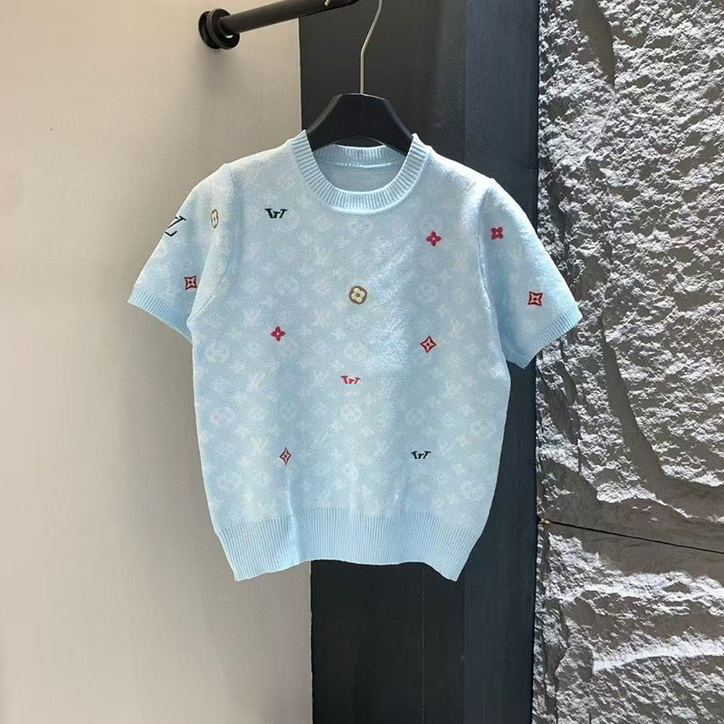 Designer Women's Sweater Autumn Fashion Knit Top High End Slim Pullover Short Sleeve Women's Knit Sweater