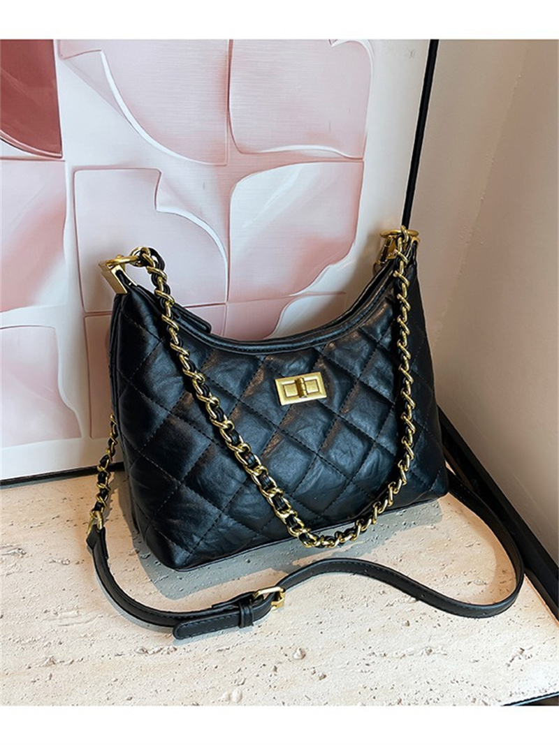 Designer Bag Free Shipping 2025 New Fashion Commuter Premium Texture Diamond Grid Chain Underarm Shoulder Bag for women