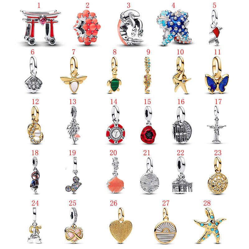 2025 New Hot Selling Ocean Collection Summer Charms Beads Fit 925 Sterling Silver Women's Bracelet DIY Jewelry Gift Fine jewelry wholesale
