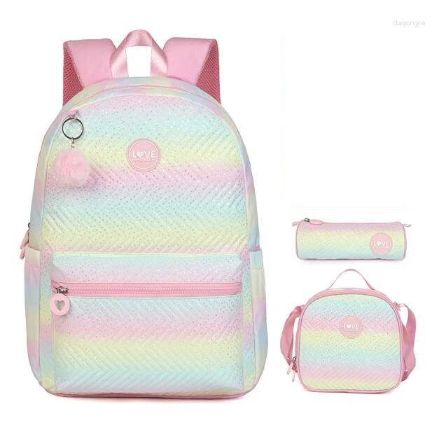 School Bags Backpack For Girls Bookbag Set 3pcs Backpacks Schoolbag Kids Teen Women Casual Travel Daypacks Elementary Bag