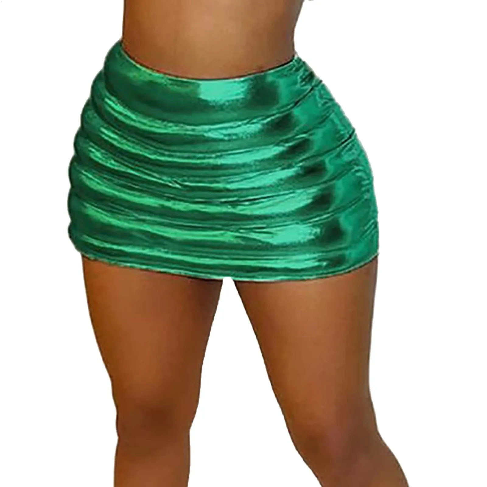 Skirt Women Trendy Plus Size Sexy Metallic Mini Skirt Glitter Skirt Club Bodycon Skirt Party Sexy Costume For Ropas De Mujeres 250520