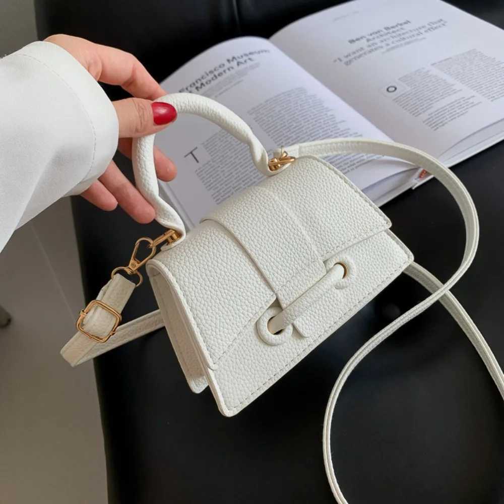 High Quality Fashion PU Leather Bag Solid Color Shoulder Crossbody Bag Cute Buckle Square Bag Hand Carry Small Bag Messenger Bag XJ250610