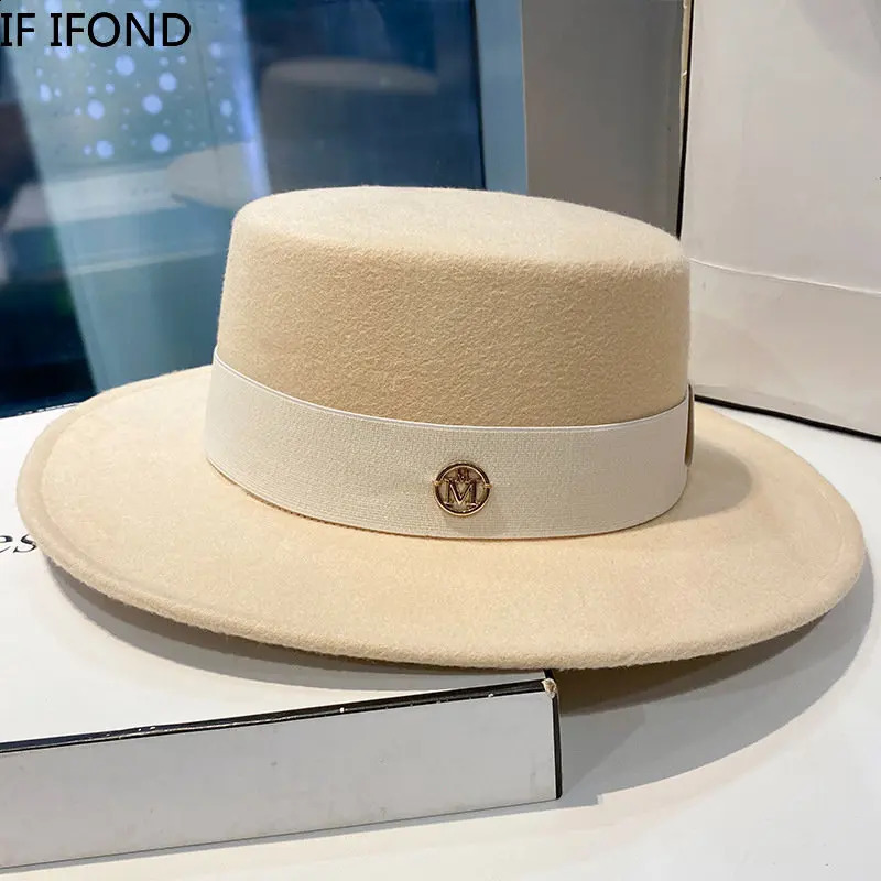 Fedora Hats for Women Fashion Elegant Bowler Dress Caps Panama Church Wedding Ribbon Band Hat Men Felt Jazz Hat 250521