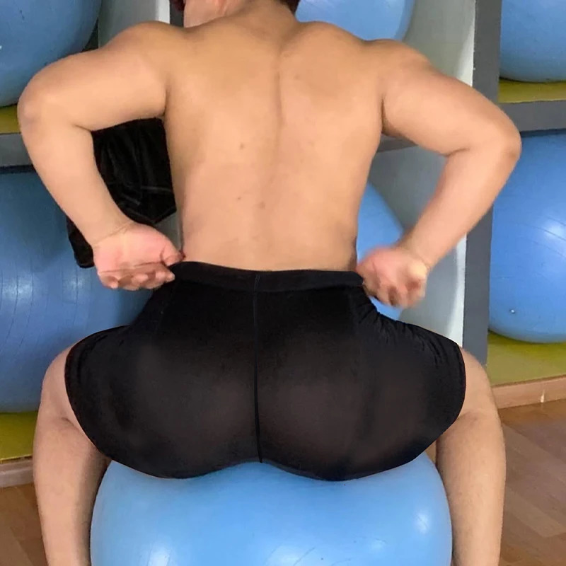 2PCS Sports Short Men Transparent High-elasticity Fitness Leggings Cycling Pant Underwear Quick-drying Breathable MiddlePants 250519