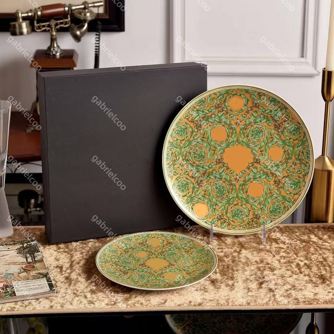 Bone china tableware 21 cm western dinner plate household 26.5 cm shallow plate large flat plate round